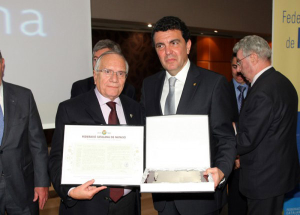 El president de la FCN Enric Bertran amb el nostre president